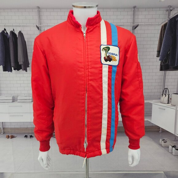 Ford Cobra Jacket Racing Mechanic Windbreaker COAT Red Size Medium - Picture 3 of 13